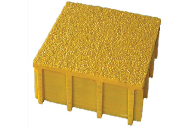 Fiberglass gritted covered grating installation