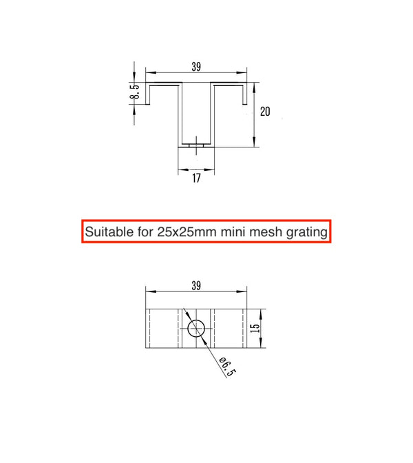 Stainless M Type Fixing clips for FRP grating – ESA GRATING