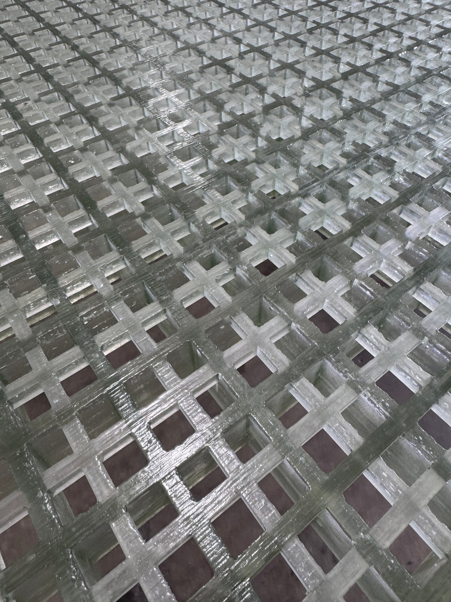 Transparent FRP Grating 1220x3660mm - Smooth Surface | Natural Light Transmission