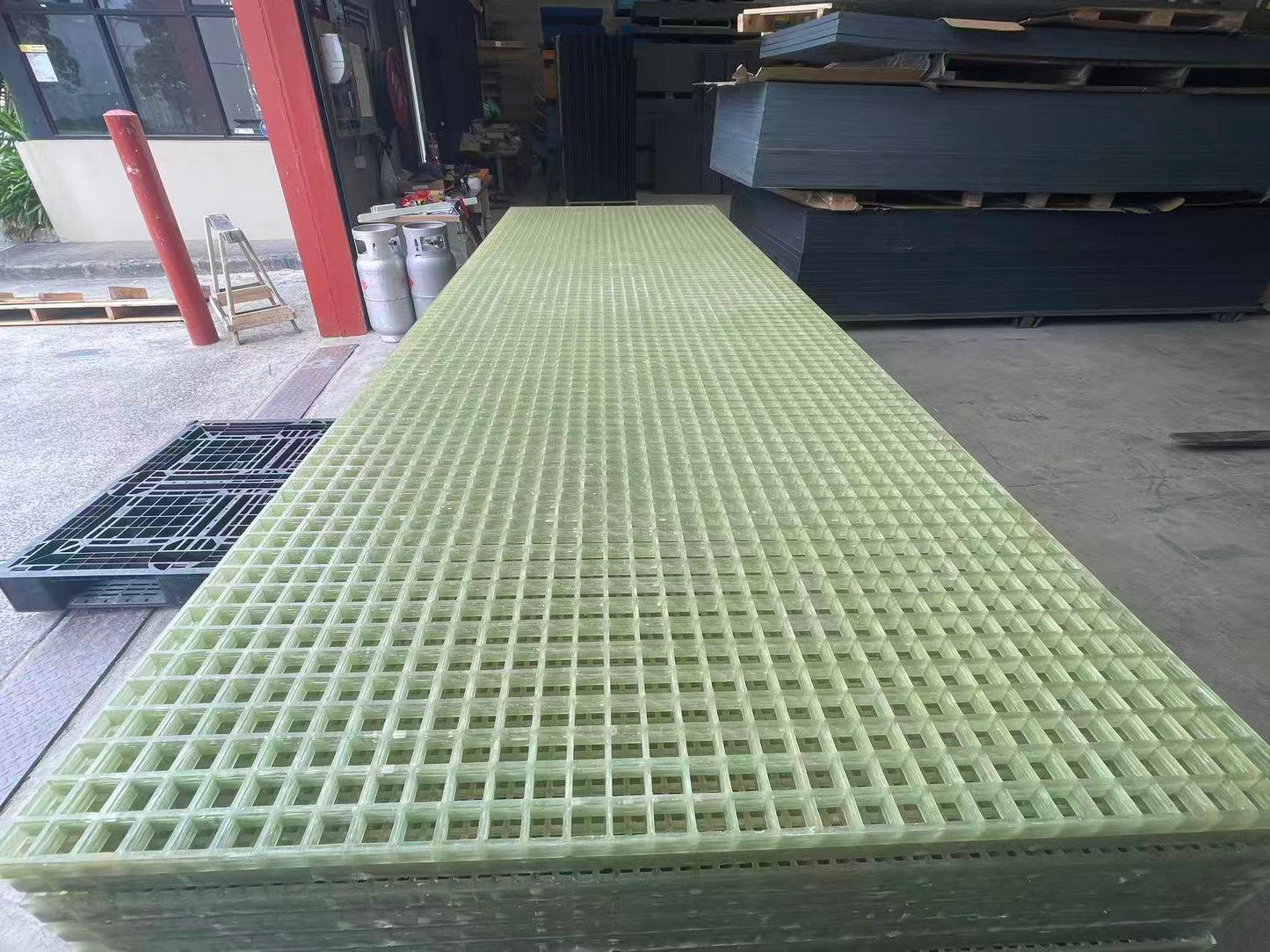 Transparent FRP Grating 1220x3660mm - Smooth Surface | Natural Light Transmission