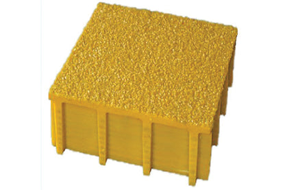 Fiberglass gritted covered grating installation