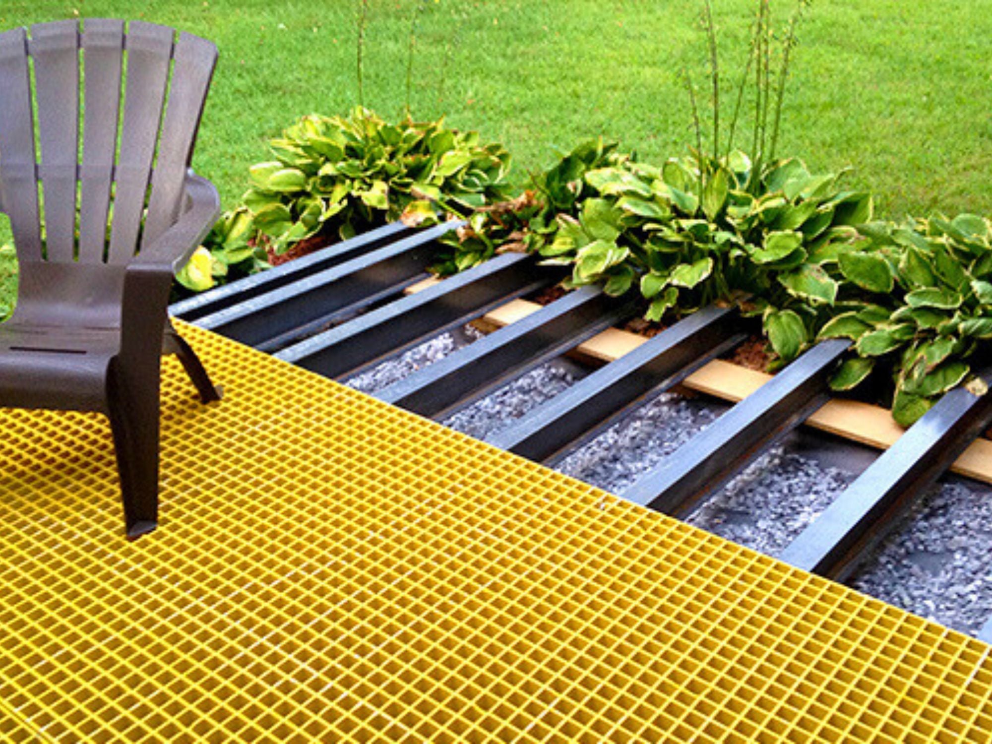 frp grating over timber decking