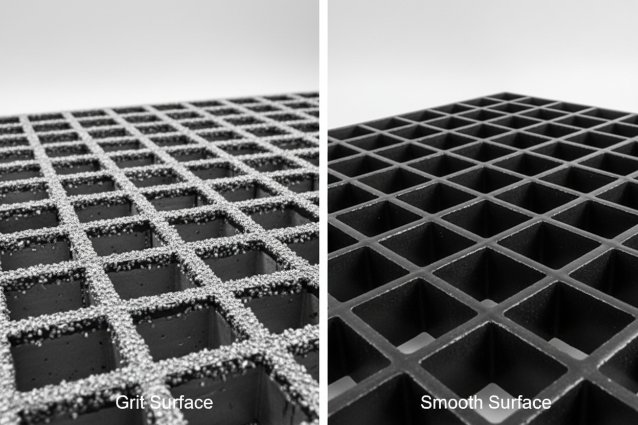 FRP Grating Grit vs Smooth Comparison