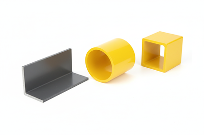 FRP Profiles - Dark Gray Angle, Yellow Round and Square Tubes profile