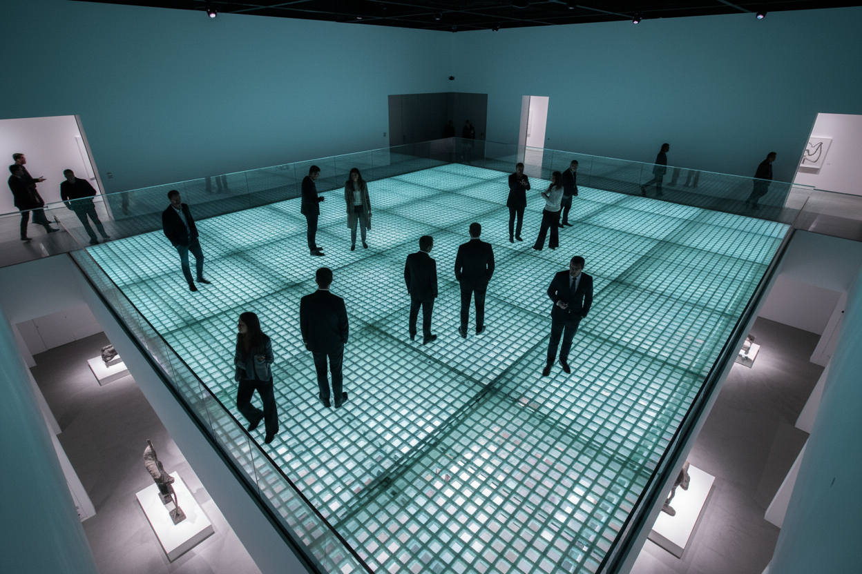 Transparent FRP grating exhibition space floor