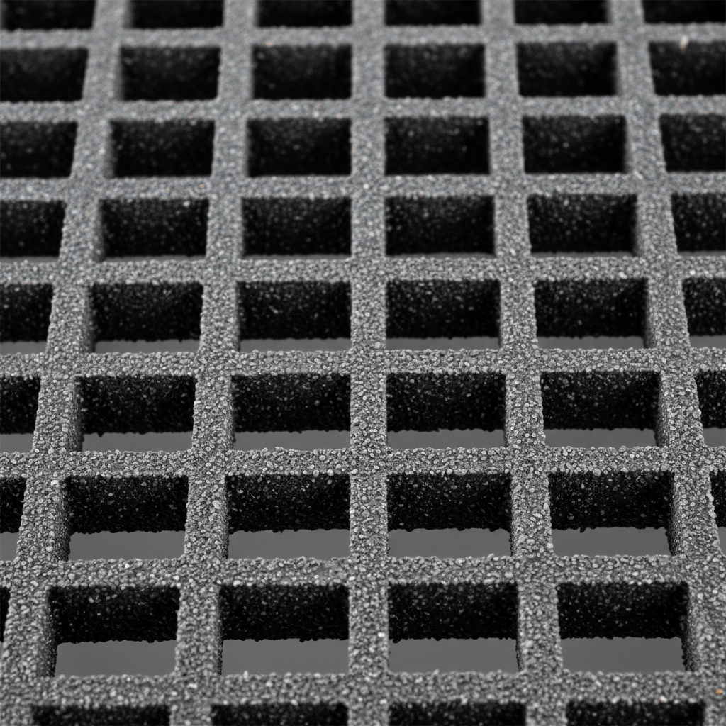 深灰色FRP格栅局部特写细节图