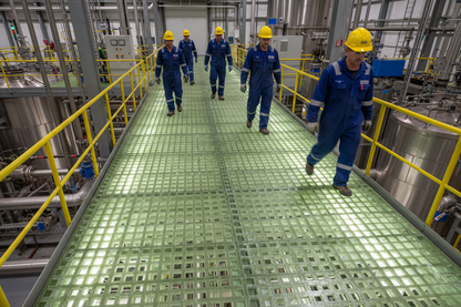 Transparent FRP grating chemical plant walkway